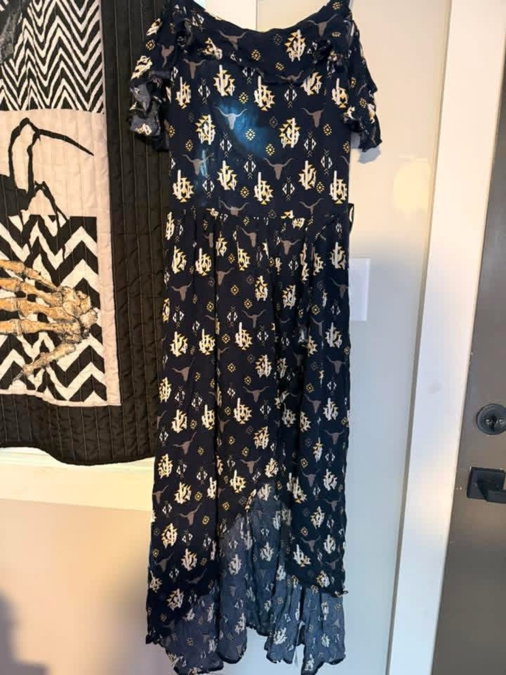 Ariat Navy Blue Floral Print Maxi Dress